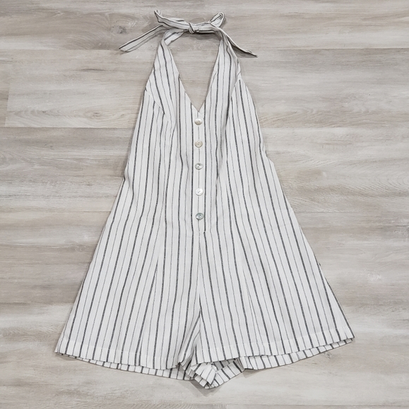NEW Love Tree Striped Halter Romper - Picture 6 of 7